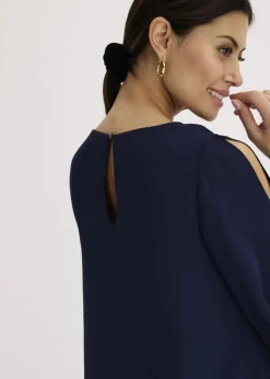 bonprix Festliche Mode|Blusen & Tuniken^Zipfelbluse im Lagen-Look dunkelblau